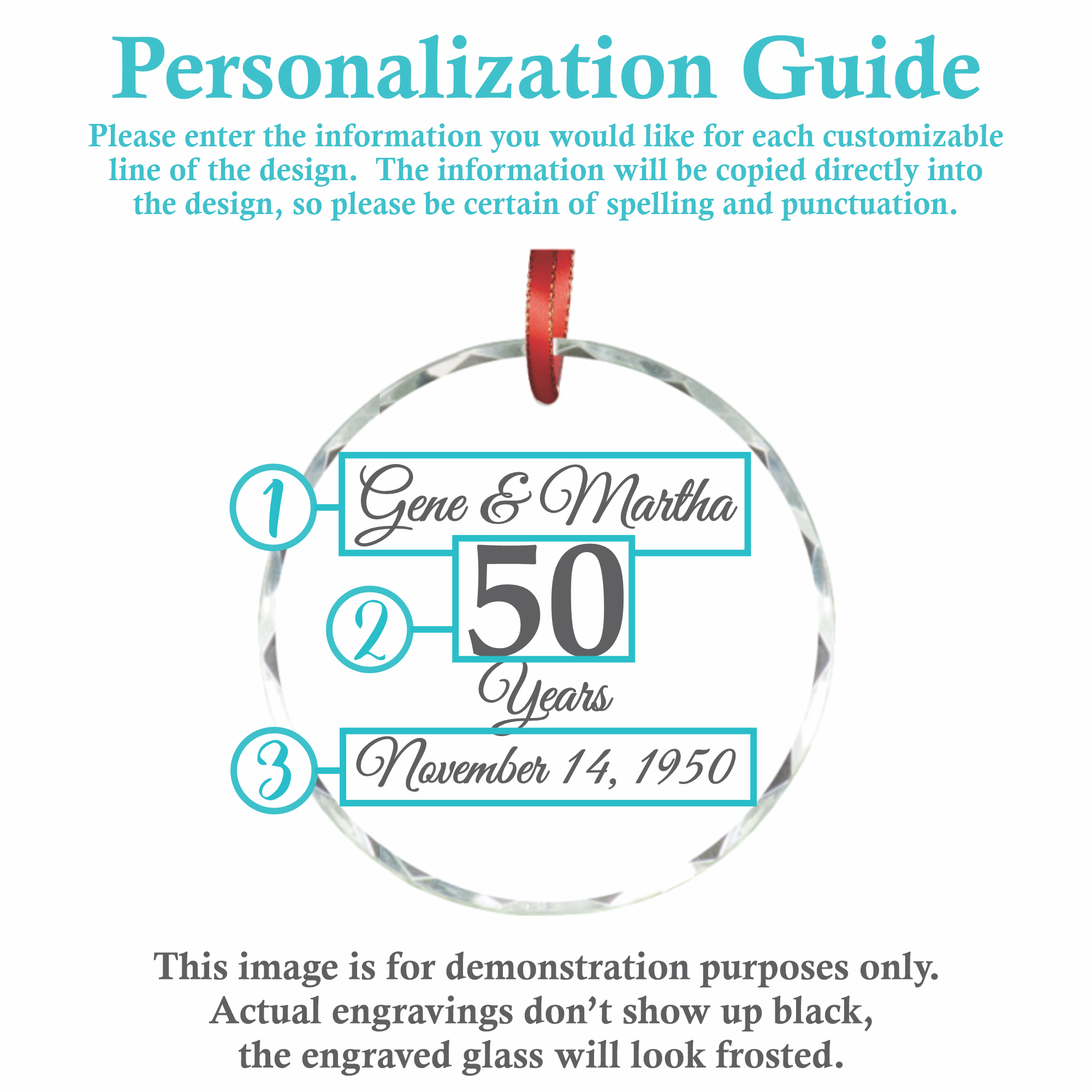 Anniversary | Personalized Crystal Ornament